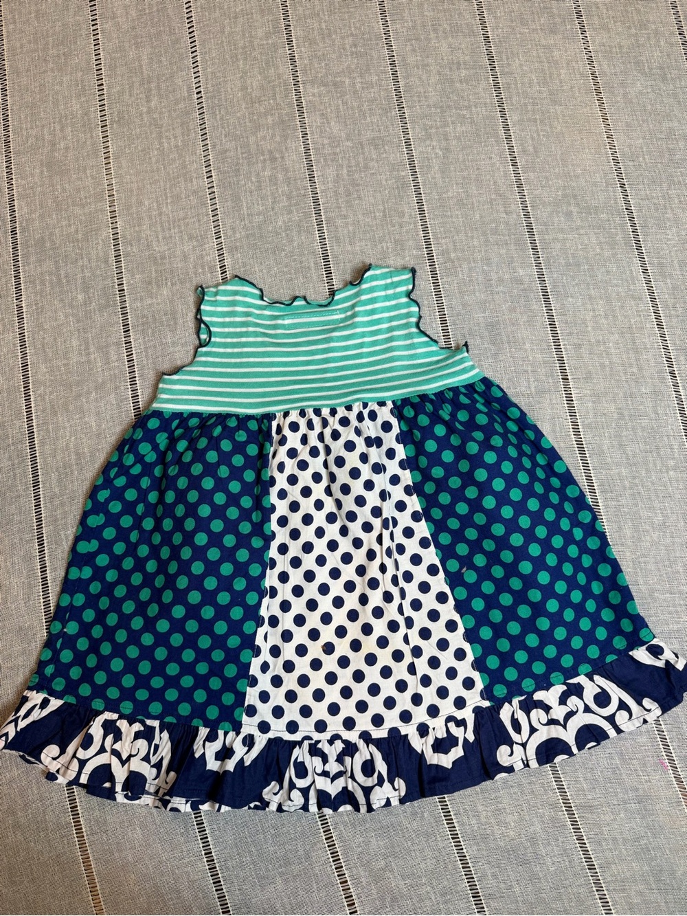Baxter & Beatrice Girls' Blue & Teal Polka Dot Summer Dress size 5 - Picture 3 of 7